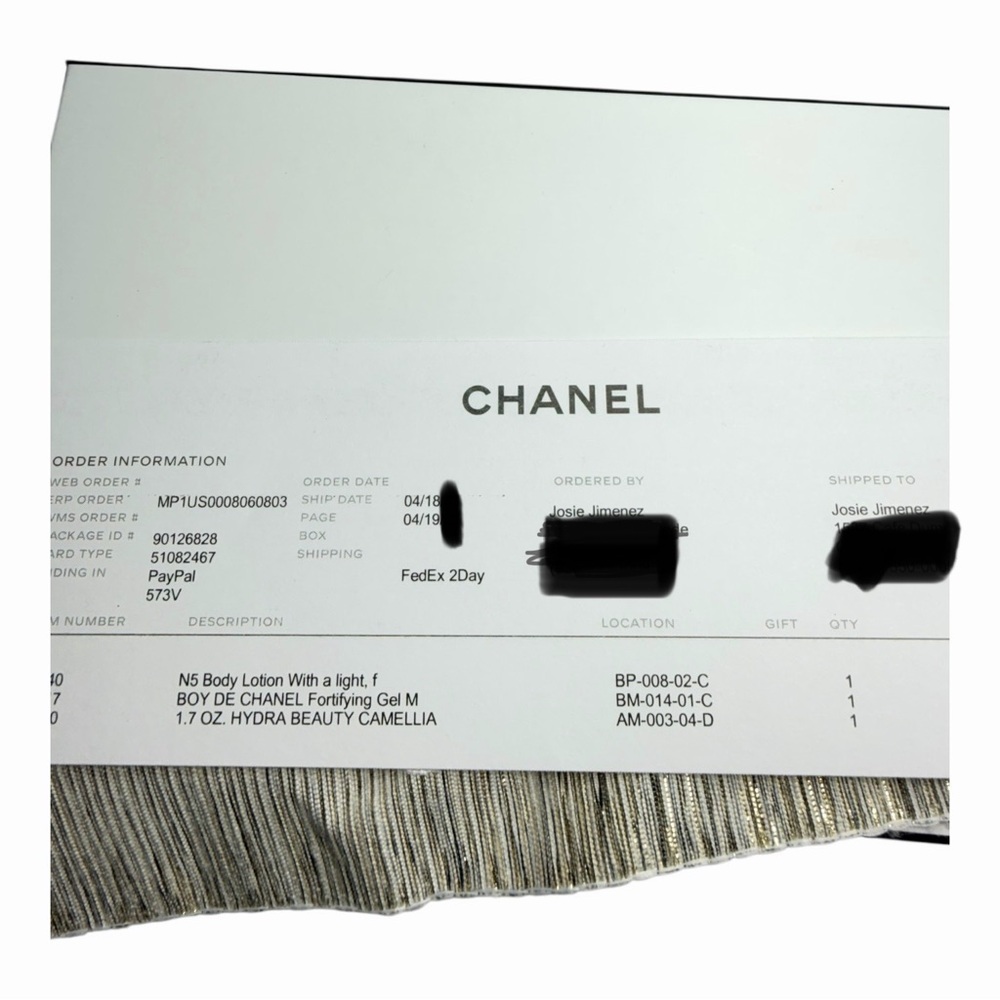 Chanel Authentic Gift Box & Envelope, Stamp Wrap w/ Logo Gold Ribbon & Packaging - Picture 5 of 10